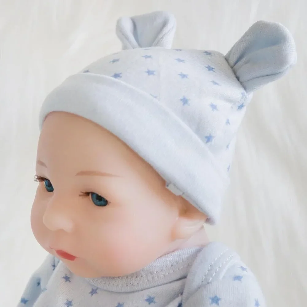 🆕10inch Full Vinyl Body Newborn Baby Doll Poseable Limbs  Blue Star Boy